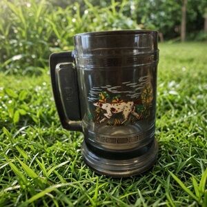 Vintage Princess House Pointer Bird Dog Stein Glass Beer Mug Americana Unique